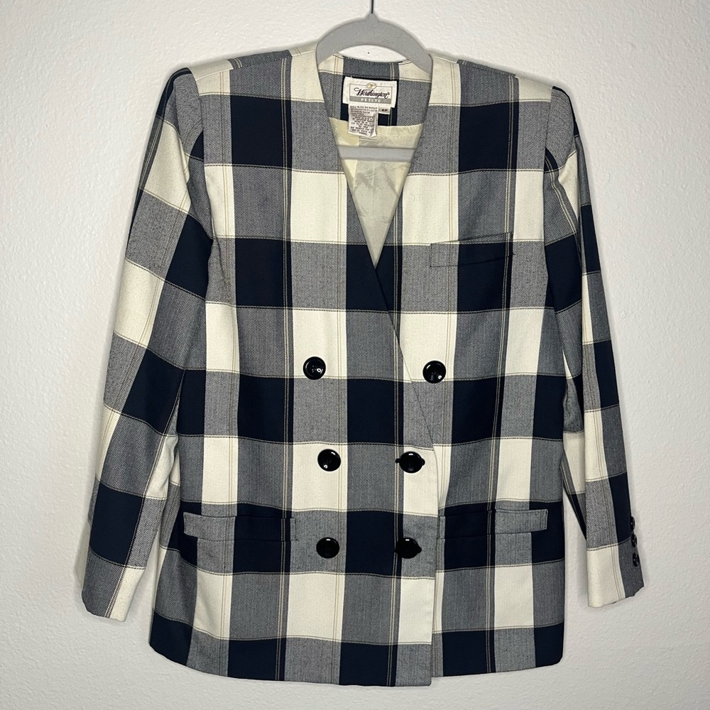 Vintage Worthington Petite Plaid Blazer | Size 6P